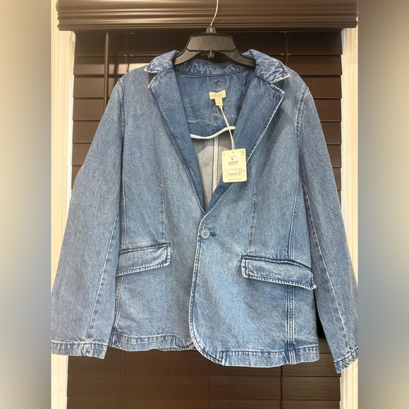 a.n.a Women's Blue Denim Blazer Size L - Picture 3 of 9